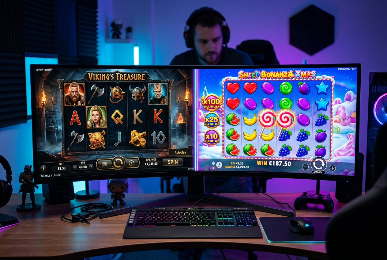 Visual comparison of NetEnt and Pragmatic Play gaming themes